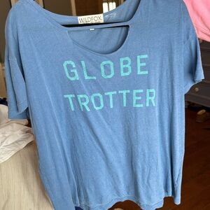 Wildfox oversized tee globe trotter